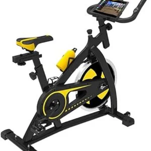 دراجة تمارين مغناطيسية ثابتة للاستخدام في الاماكن الداخلية وصالة الالعاب الرياضية المنزلية، مع تطبيق للياقة البدنية، وزن 330 باوند، مع حامل للتابلت، مناسبة لتمارين الكارديو من سيتي ستار فيتنس