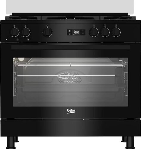 بوتاجاز بيكو 5 شعلة 90 سم بشاشة LED و مراوح تبريد وطهي